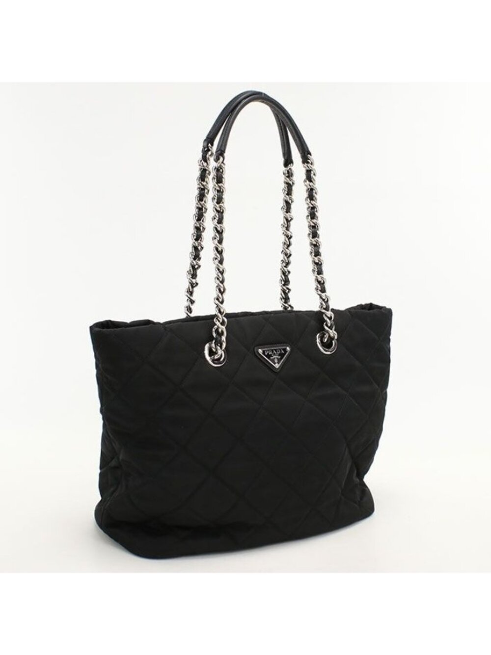 Prada Chain Quilted Nylon Tote Bag